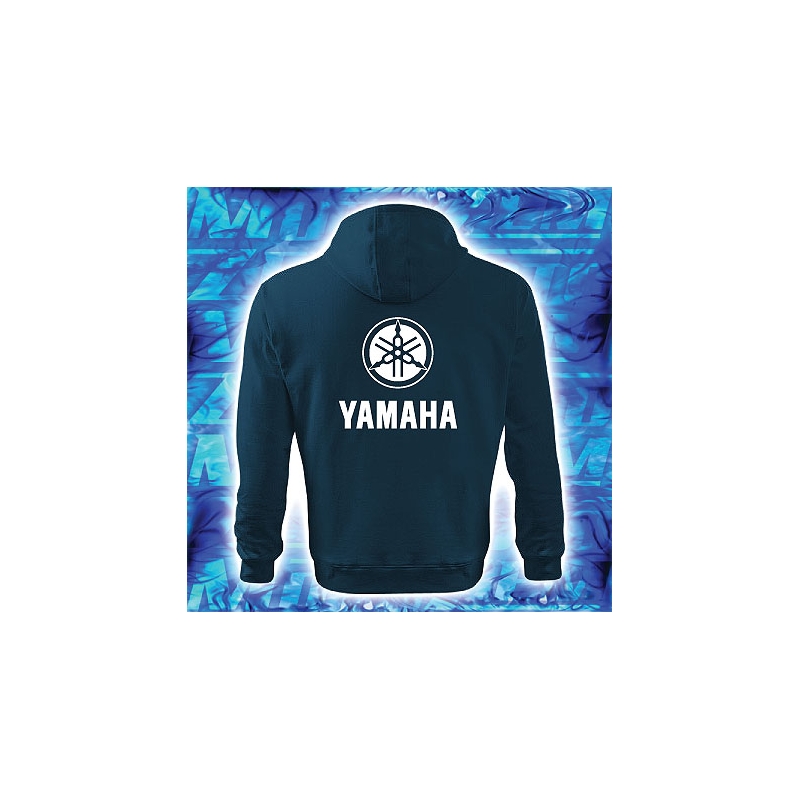Sweatshirt s motivem Yamaha navy mit Kapuze Ausverkauf