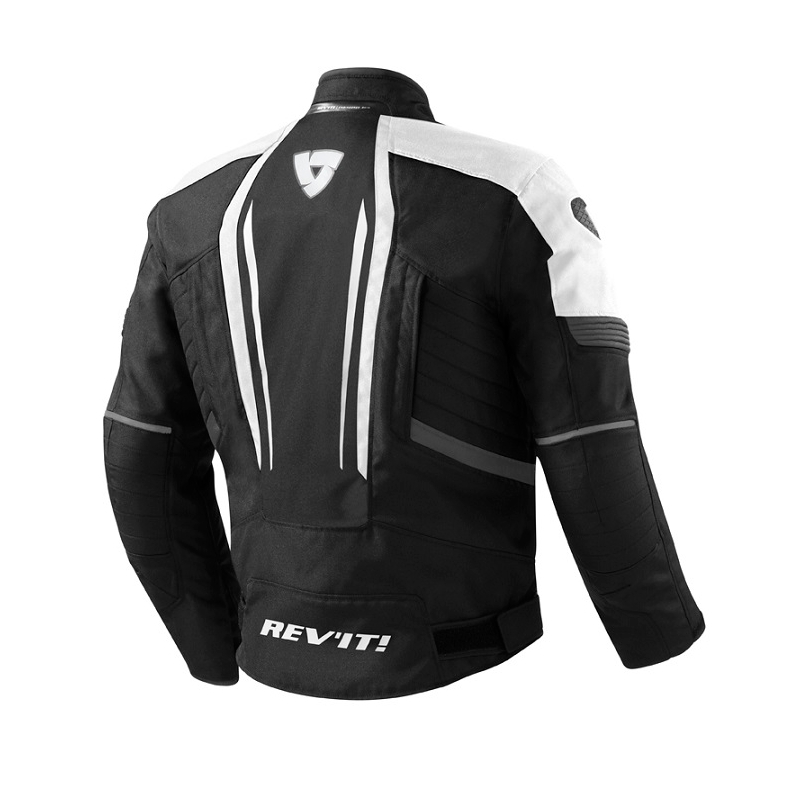 Revit Shield Schwarz-Weiß-Motorradjacke Ausverkauf
