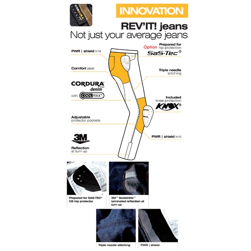 Damen Kevlar Motorrad Jeans Revit Madison Ausverkauf