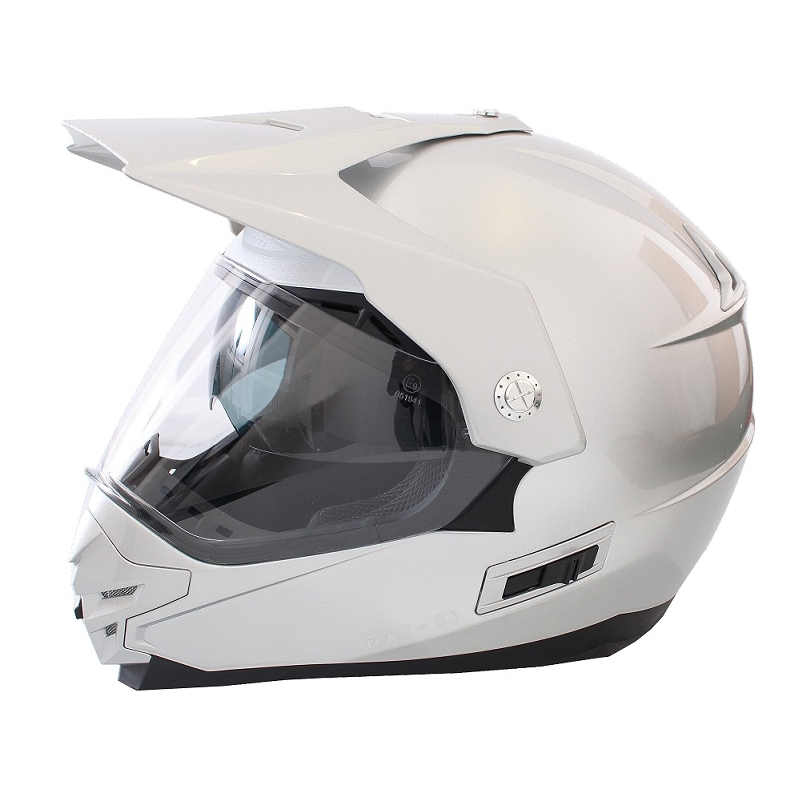 Endurohelm mit Sonnenblende Ozone MXT-01 silber Ausverkauf