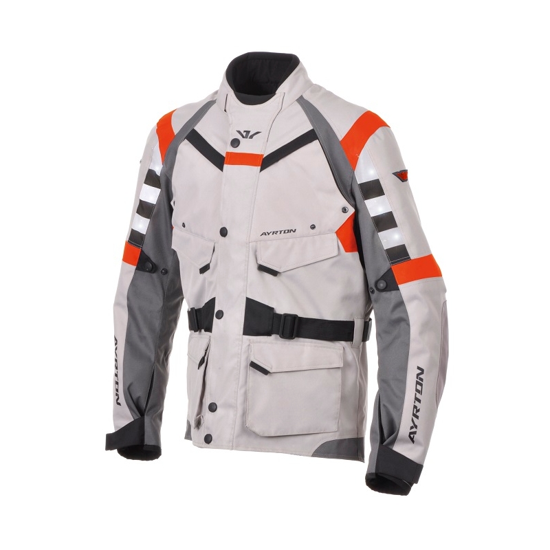 Ayrton Fuel Motorradjacke grau-orange Ausverkauf