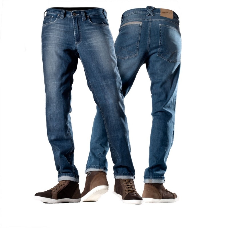 Kevlar Motorrad Jeans Shima Gravel Indygo blau