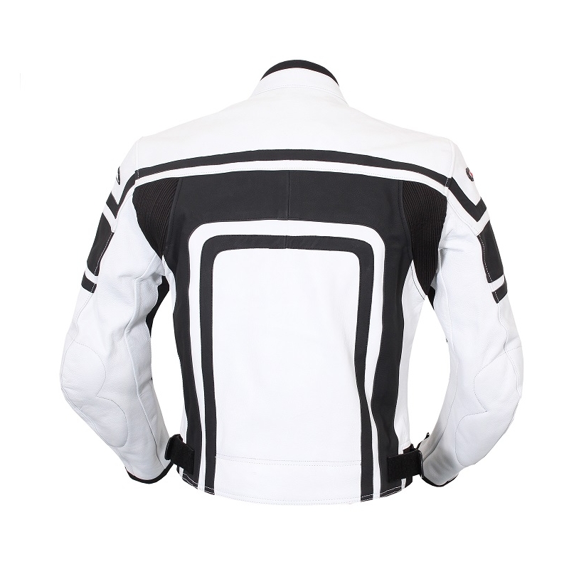 Motorradjacke Tschul 840 weiß-schwarz Ausverkauf