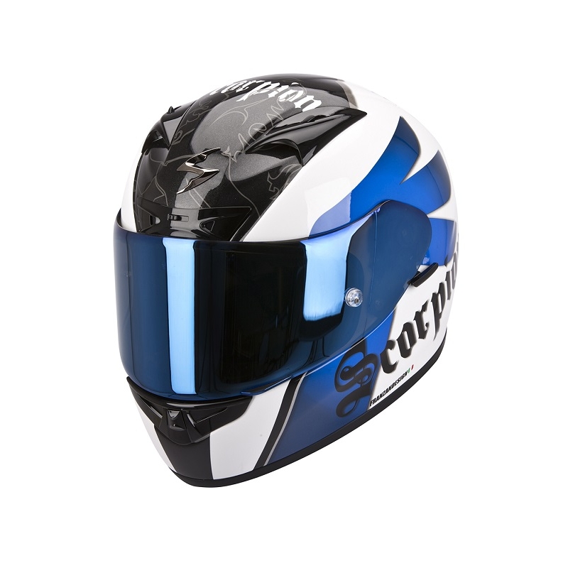Integralhelm Scorpion EXO-710 Knight weiß-blau Ausverkauf